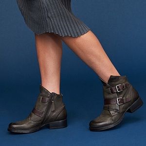 Miz Mooz boots bootines olive with buckle size 38